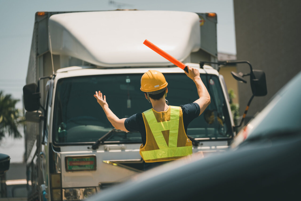 道路工事における警備